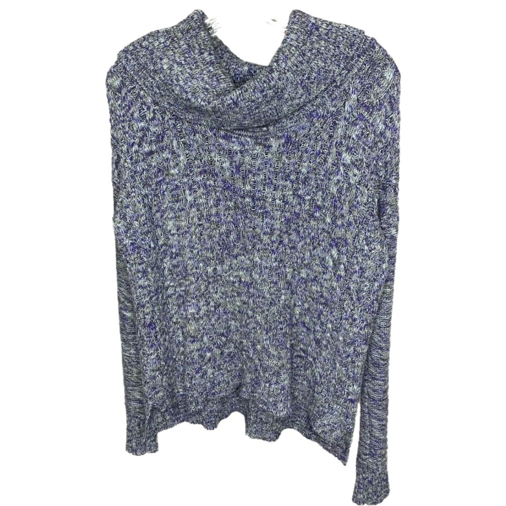 American Eagle Women's Sweater Cable Knit Heathered‎ Purple Cotton Size Small